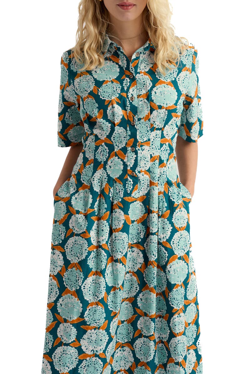 Seasalt Cornwall Wild Liquorice Organic Cotton Shirtdress, Alternate, color, Painted Marigold Dark Wreckage