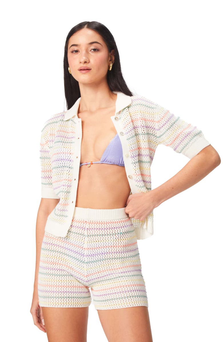 Capittana Maya Stripe Cover-Up Cardigan, Alternate, color, Multicolor