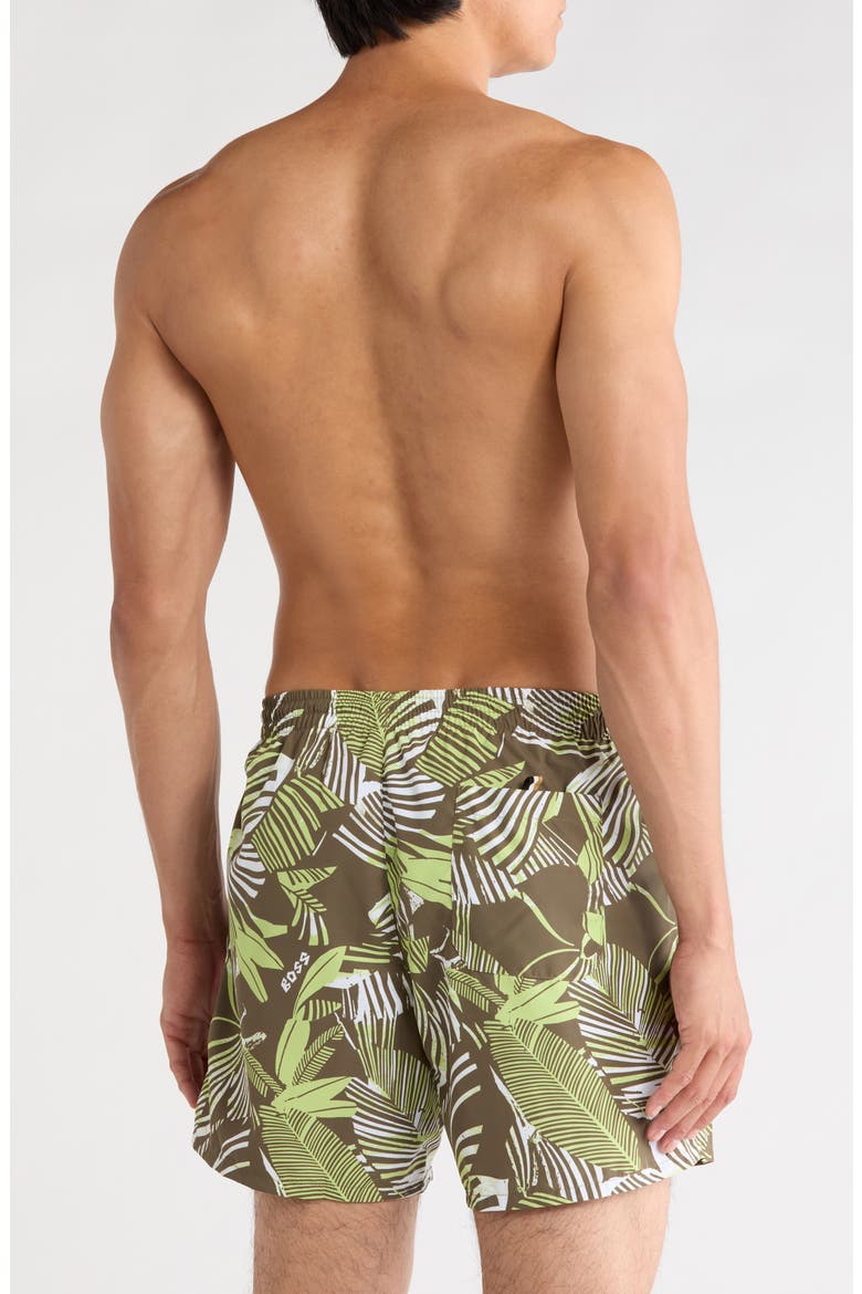 Piranha Swim Trunks, Alternate, color, MED GREEN