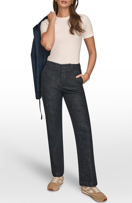 Donna Karan New York The Donna Straight Leg Woven Pants In Black