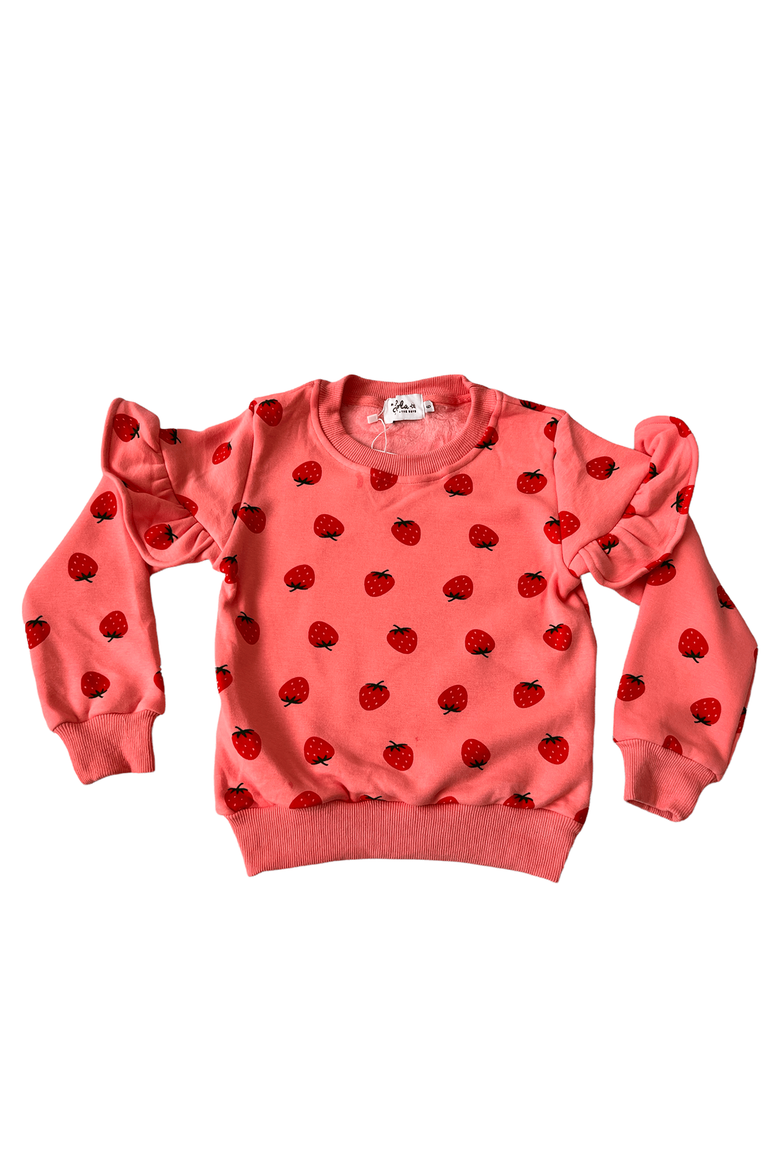 Strawberry Ruffle Joggers Set, Alternate, color, Pink