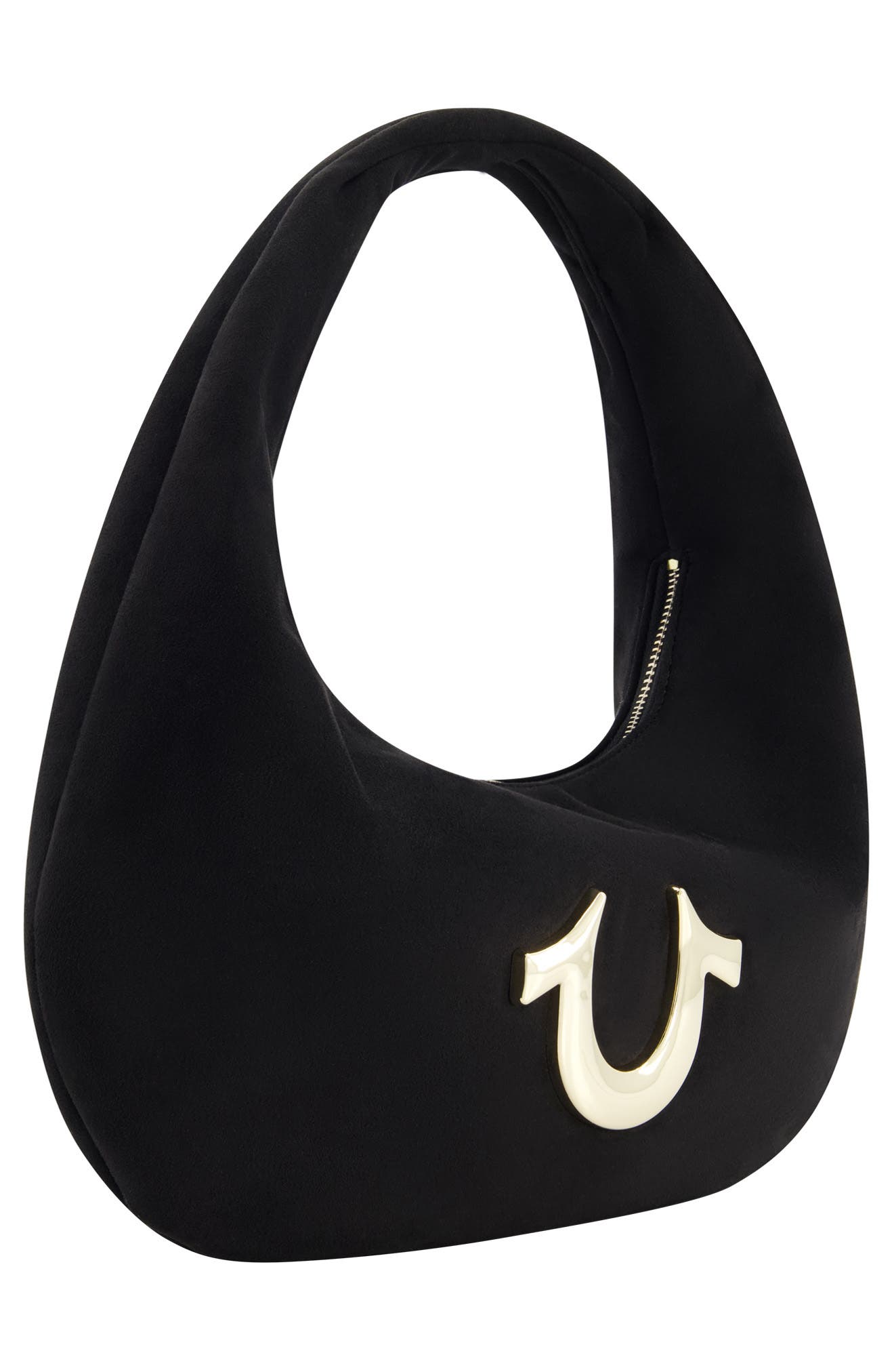 True Religion Brand Jeans Horseshoe Link Shoulder Bag, Alternate, color, Black