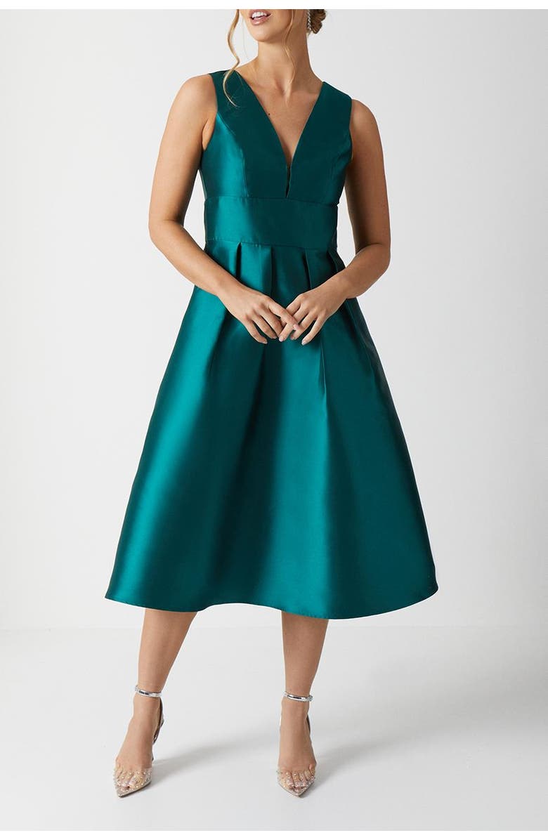Coast Twill Midi Bridesmaid Dress, Alternate, color, Emerald