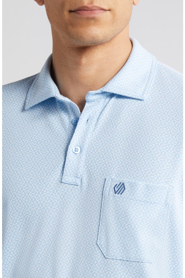XC4® Geo Pattern Performance Pocket Polo, Alternate, color, LIGHT BLUE/WHITE