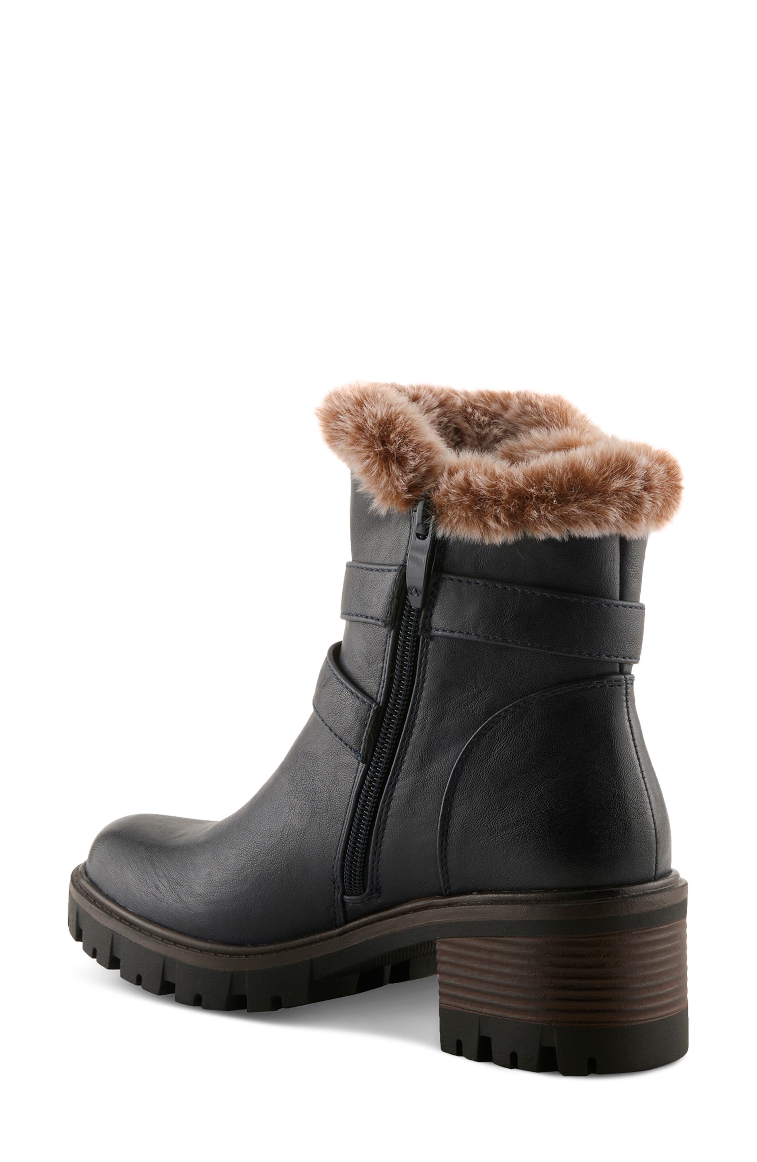 Beartrak Faux Leather Bootie, Alternate, color, NAVY