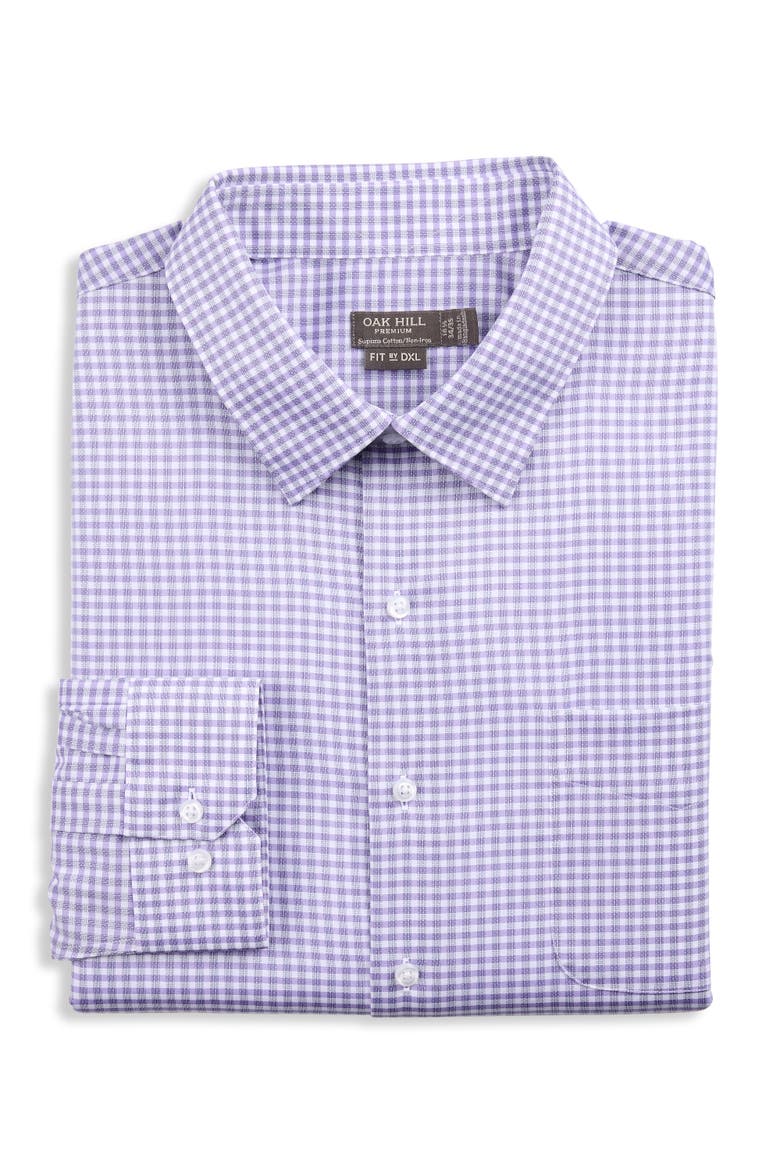 Big & Tall Spring Check Dress Shirt, Main, color, PURPLE