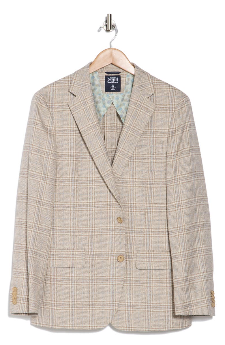 Original Penguin Plaid Two-Button Sport Coat, Alternate, color,