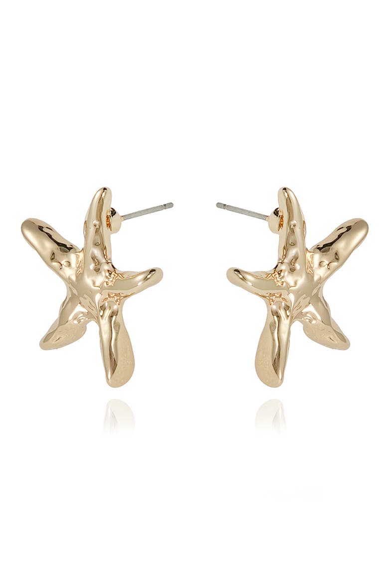 Starfish Stud Earrings, Alternate, color, GOLD
