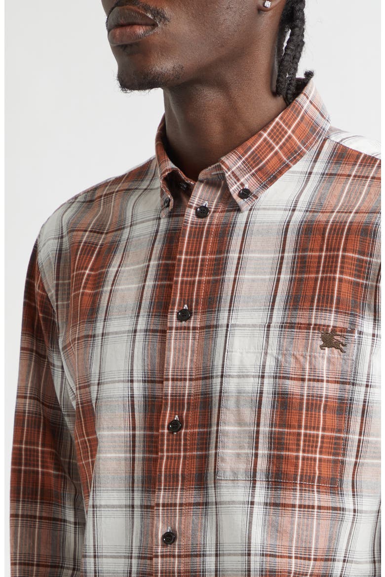 Roland Check Button-Down Shirt, Alternate, color, RUSSET BROWN MADRAS CHECK