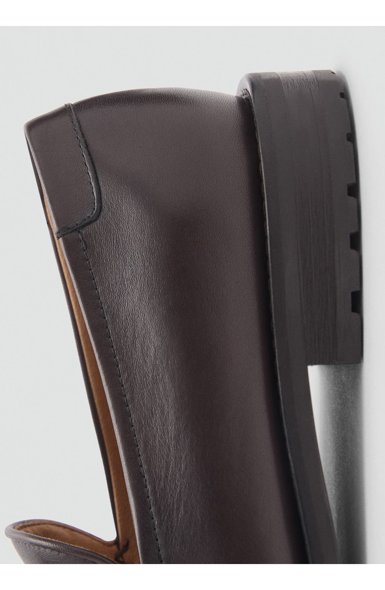 MANGO Leather Loafer, Alternate, color, 