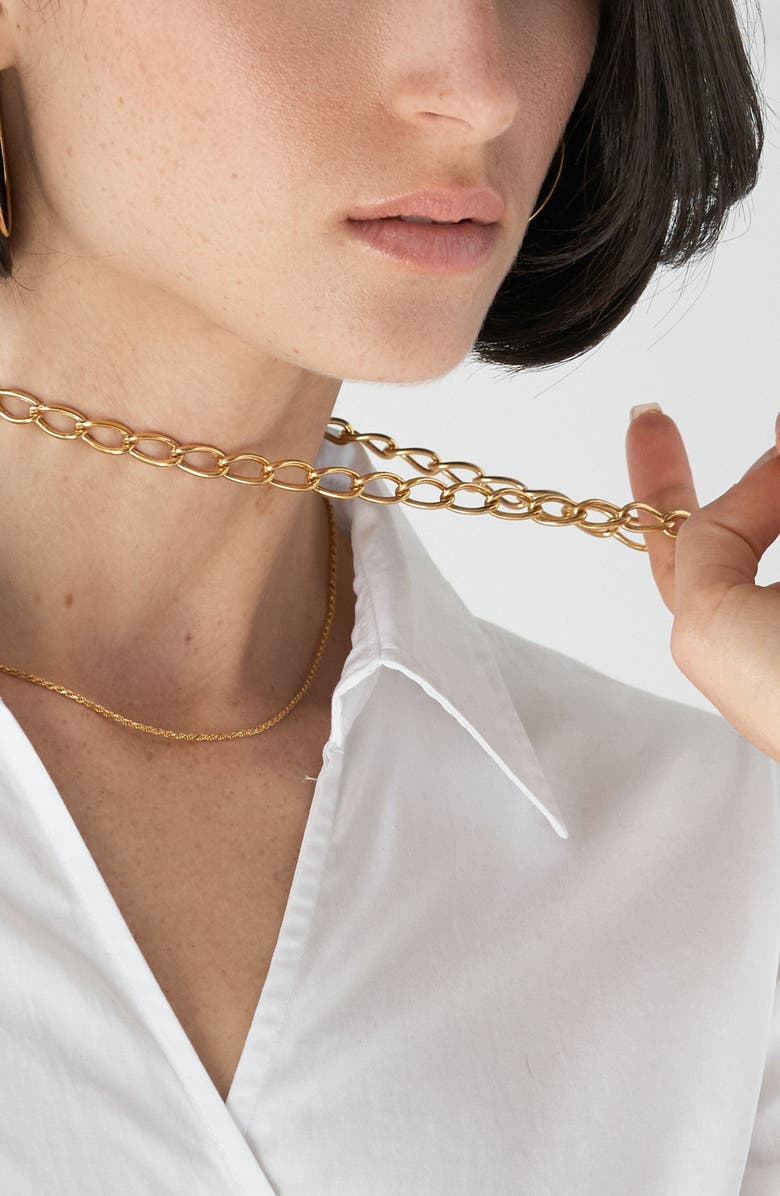 Oak & Luna Oval Link Chain in Gold Vermeil, Alternate, color, Gold Vermeil