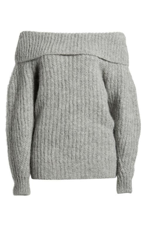Nation Ltd Serena Off The Shoulder Sweater In Dove Gray Heather
