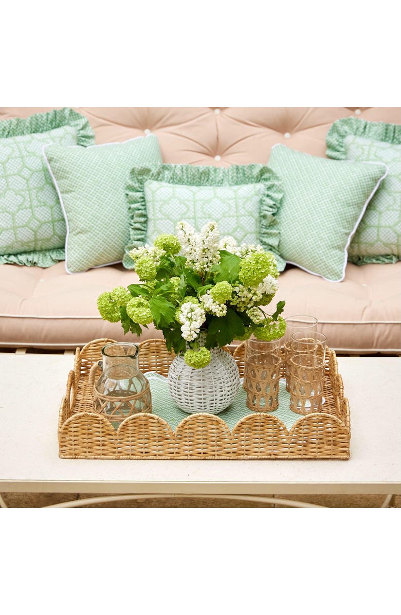 Mrs. Alice Scalloped Rattan Tray, Alternate, color, Neutral