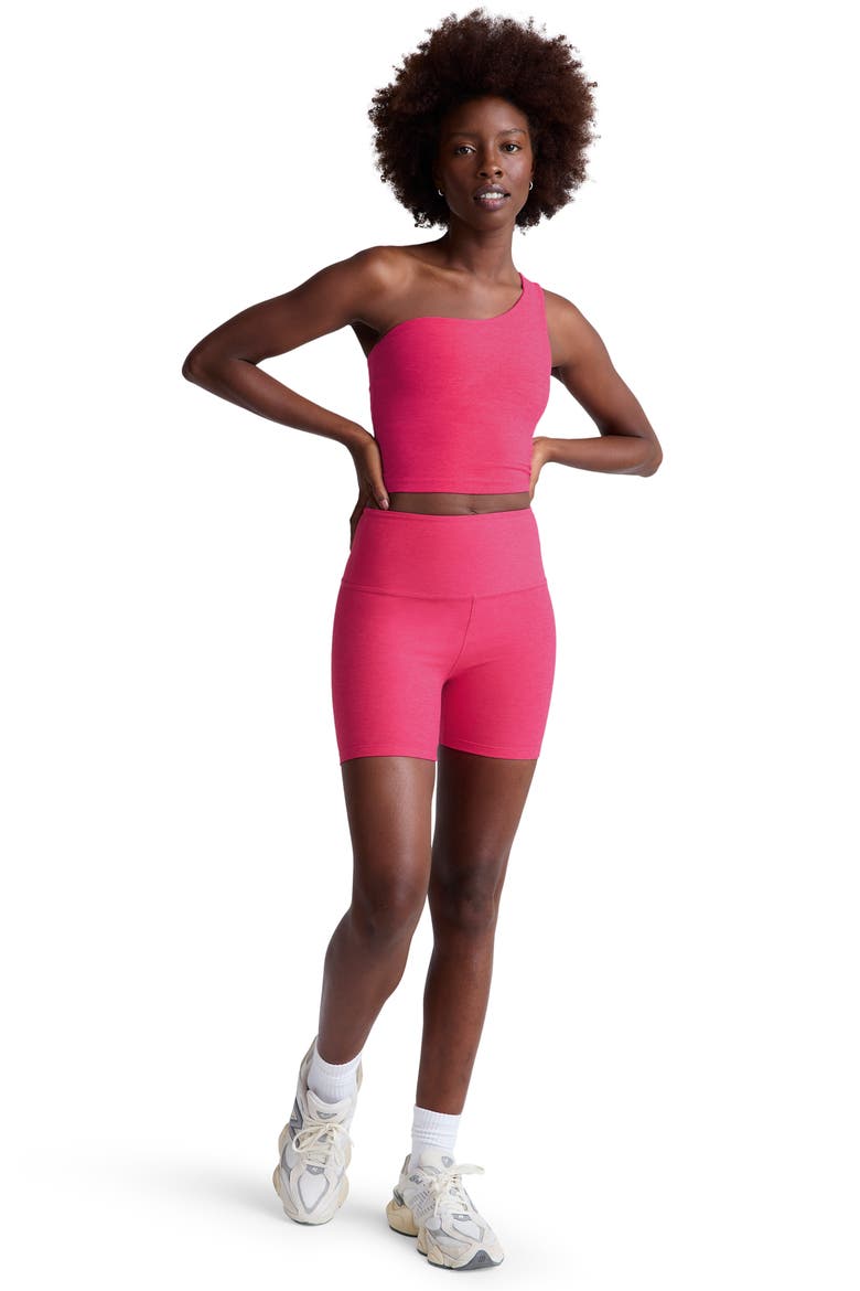 Keep Pace Space Dye Bike Shorts, Alternate, color, VIVID PINK HEATHER