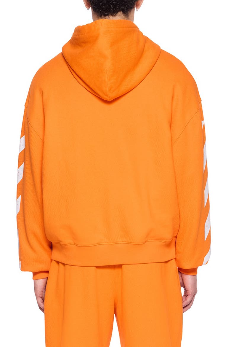 Diagonal Stripe Logo Cotton French Terry Zip Graphic Hoodie, Alternate, color, ORANGE TIGER