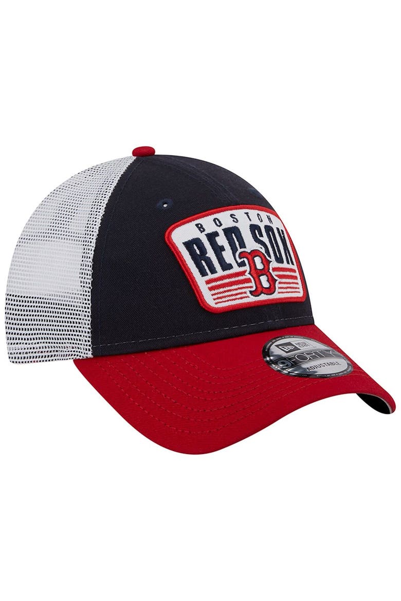 Men's New Era Navy Boston Red Sox Two-Tone Patch 9FORTY Snapback Hat, Alternate, color, Navy