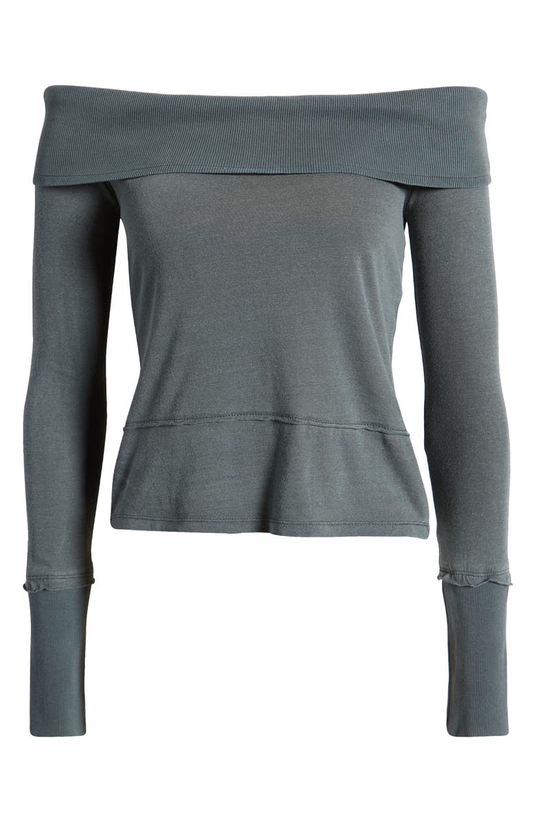 BDG Urban Outfitters Pollie Off the Shoulder Long Sleeve Top, Alternate, color, Dark Turquoise