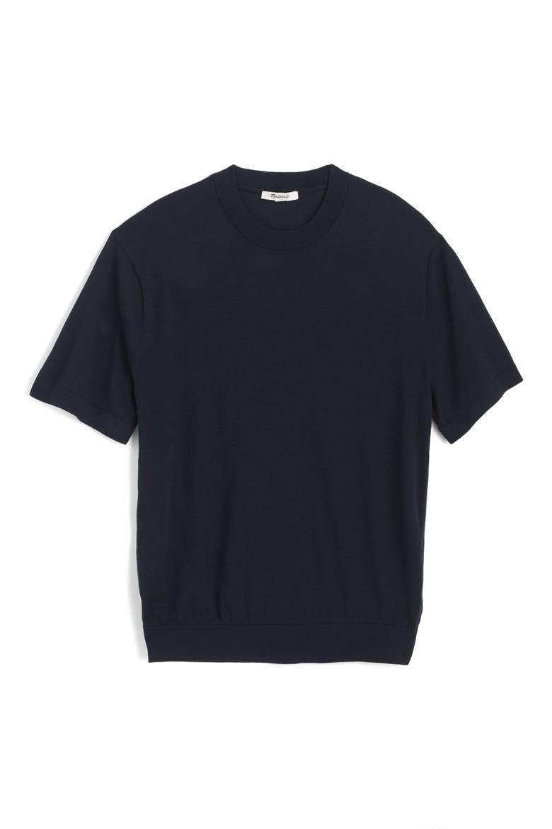 Cotton Crewneck Sweater T-Shirt, Main, color, DARK NAVY