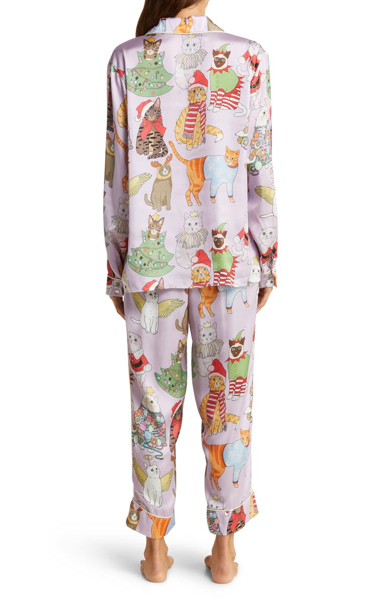 Karen Mabon Christmas Cats Recycled Polyester Pajamas, Alternate, color,