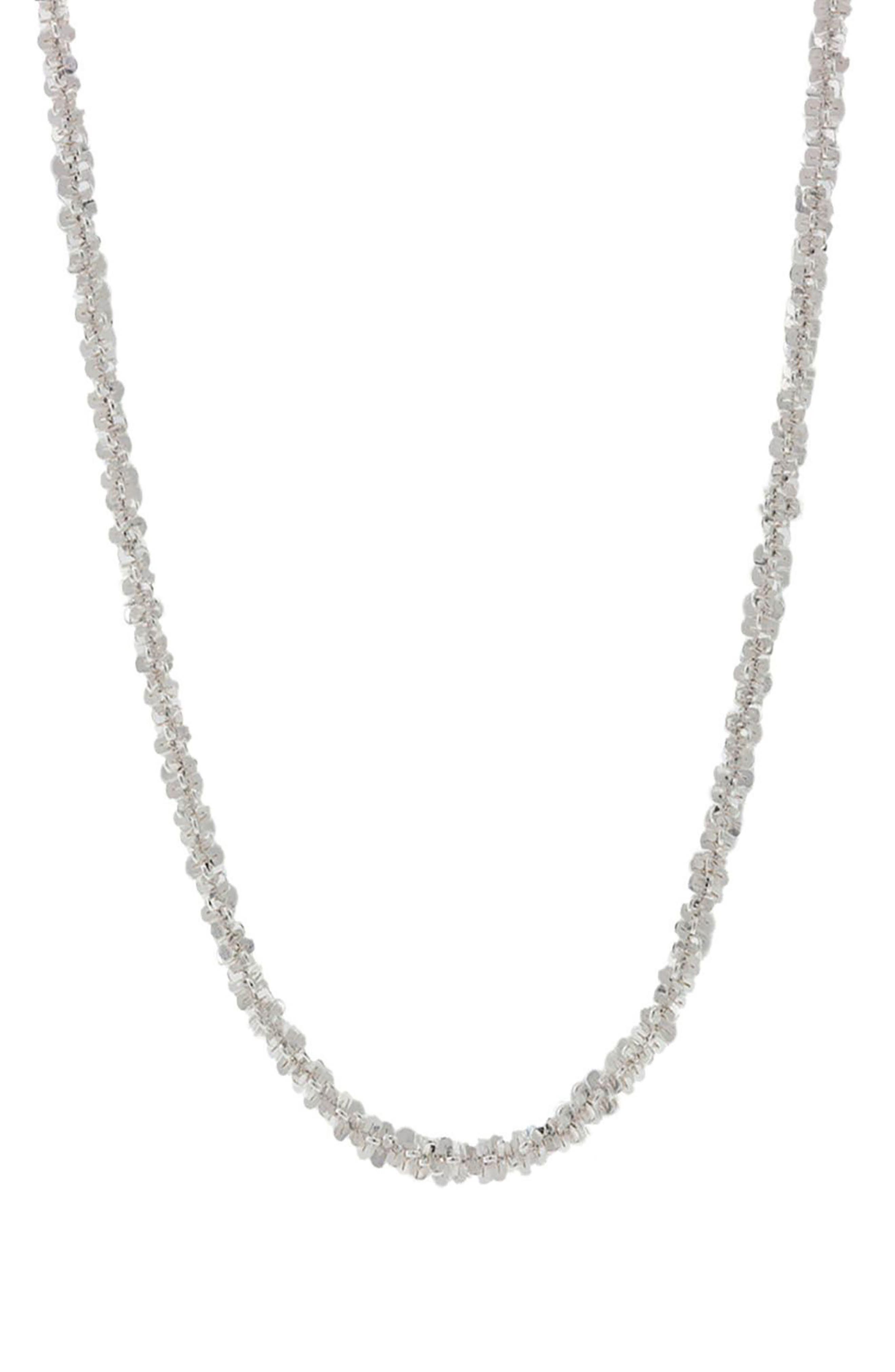BEST SILVER Twisted Rock Chain Necklace