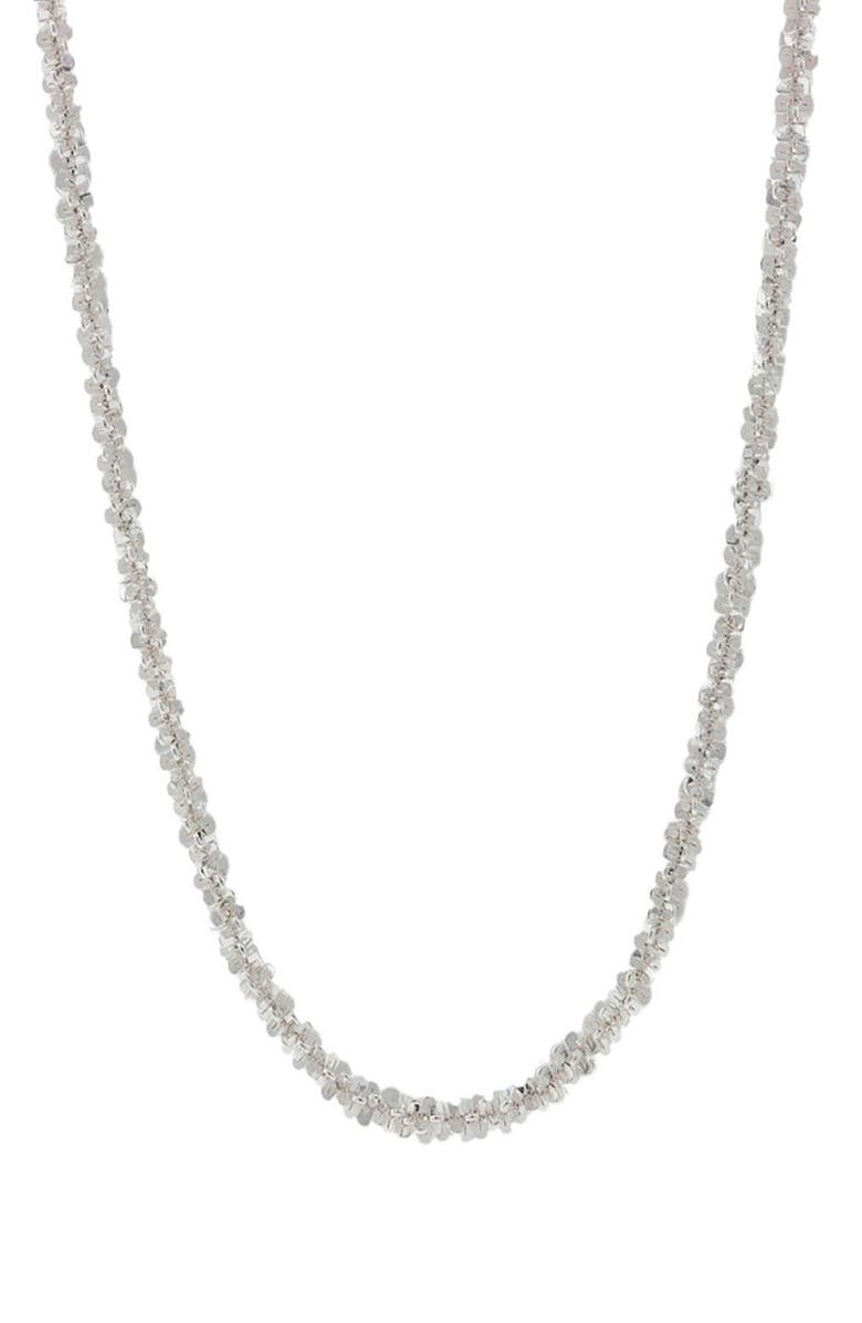 BEST SILVER Twisted Rock Chain Necklace, Main, color,