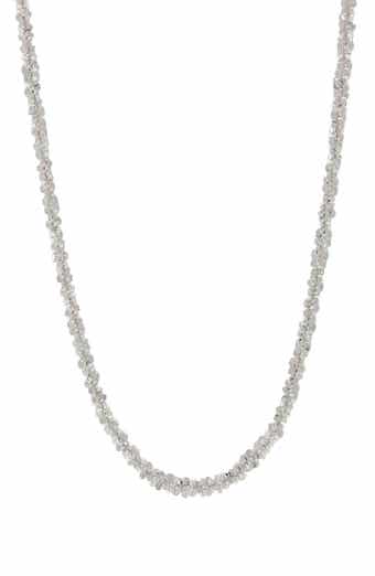 BEST SILVER Twisted Rock Chain Necklace