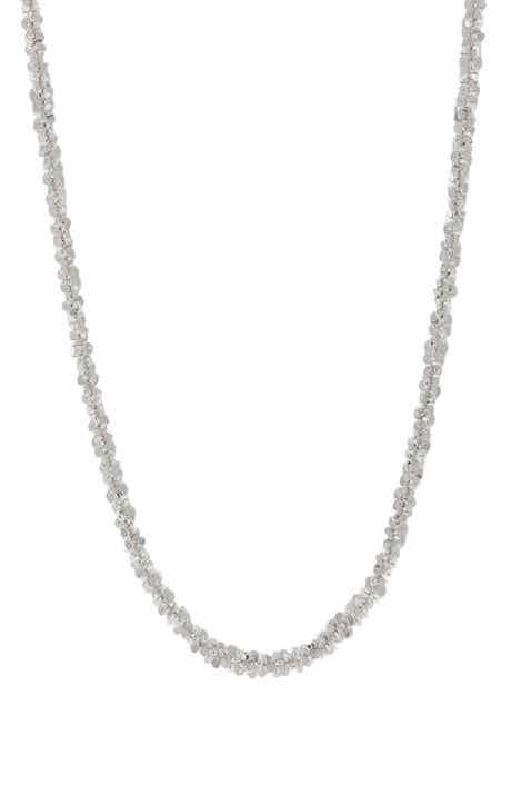 BEST SILVER Twisted Rock Chain Necklace