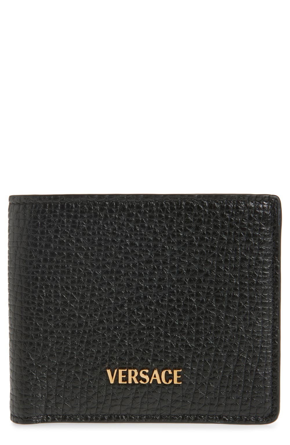 Myth Leather Bifold Wallet, color, BLACK-VERSACE GOLD