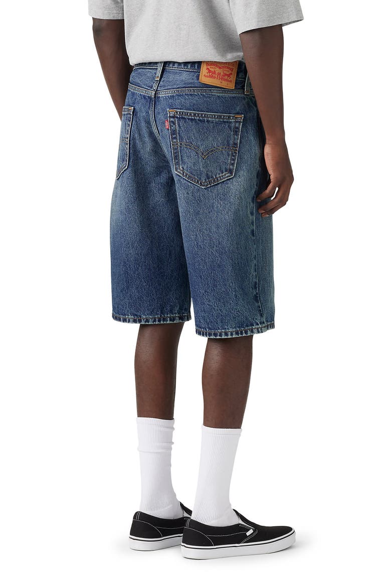 469 Loose Denim Shorts, Alternate, color, INDIGO HEARTBREAK SHORTS