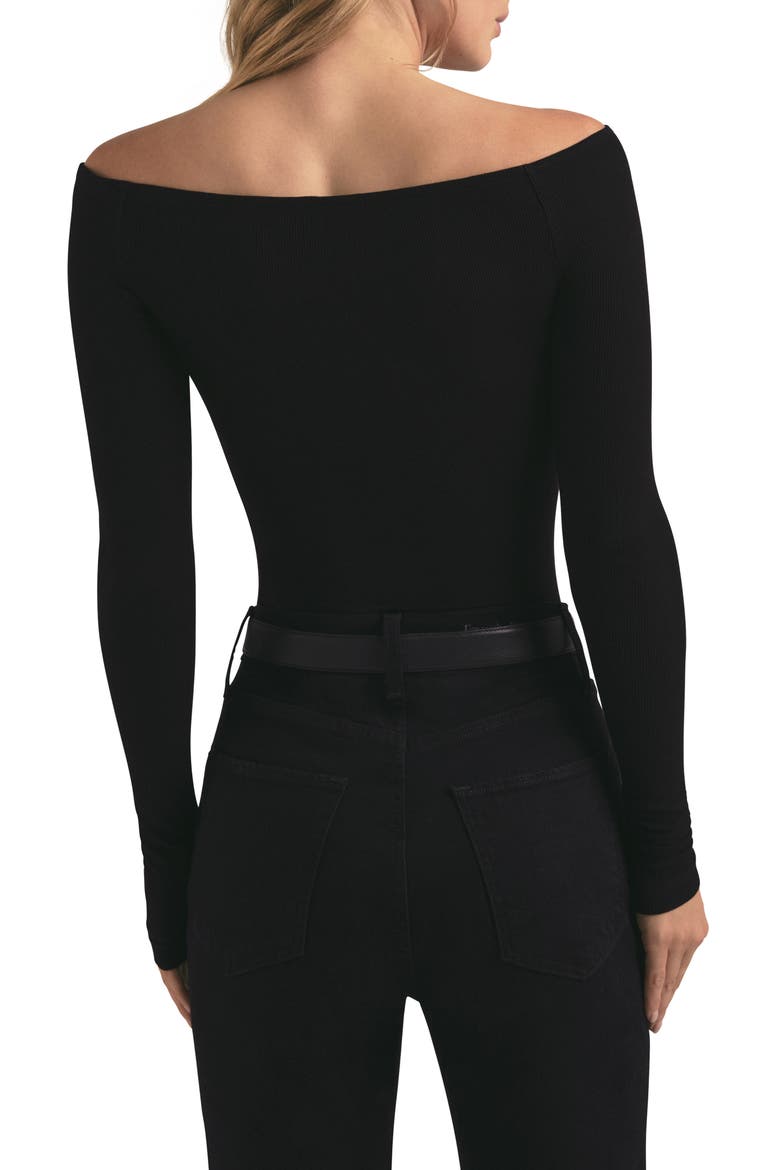 The Sydney Off the Shoulder Long Sleeve Top, Alternate, color, BLACK