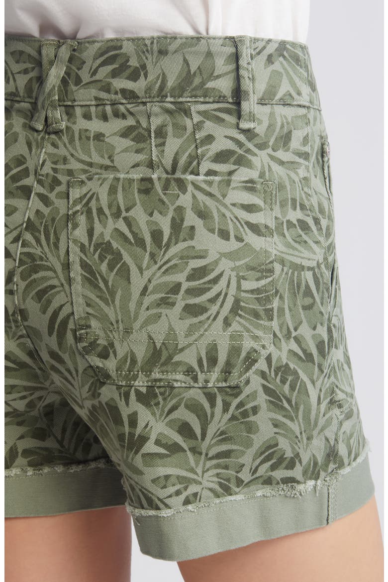 Print Patch Pocket High Waist Twill Shorts, Alternate, color, CELADON