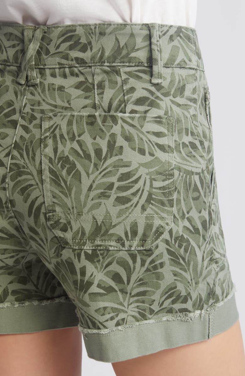 Wit & Wisdom 'Ab'Solution Print Patch Pocket High Waist Twill Shorts, Alternate, color, Celadon