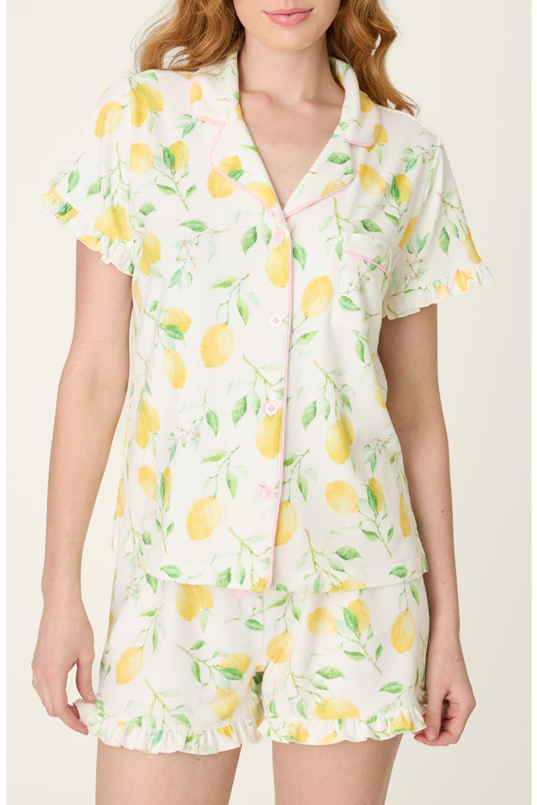 Dolce Spritz Button-Up Pajama Shirt, Main, color, IVORY