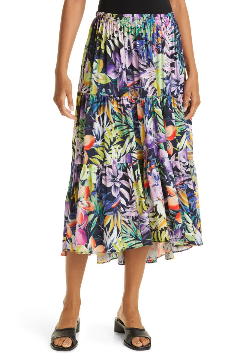 KOBI HALPERIN Noe Tiered Midi Skirt, Main, color,