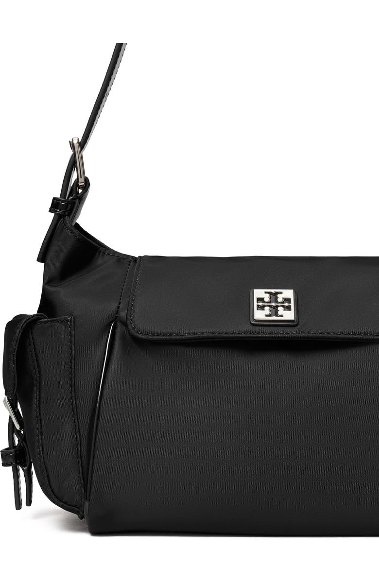 Tory Burch Virginia Pocket Nylon Shoulder Bag, Alternate, color, Black