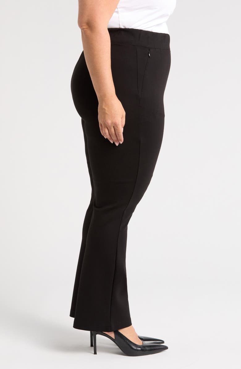 Universal Standard Pinstripe Ponte Bootcut Pants, Alternate, color, Black