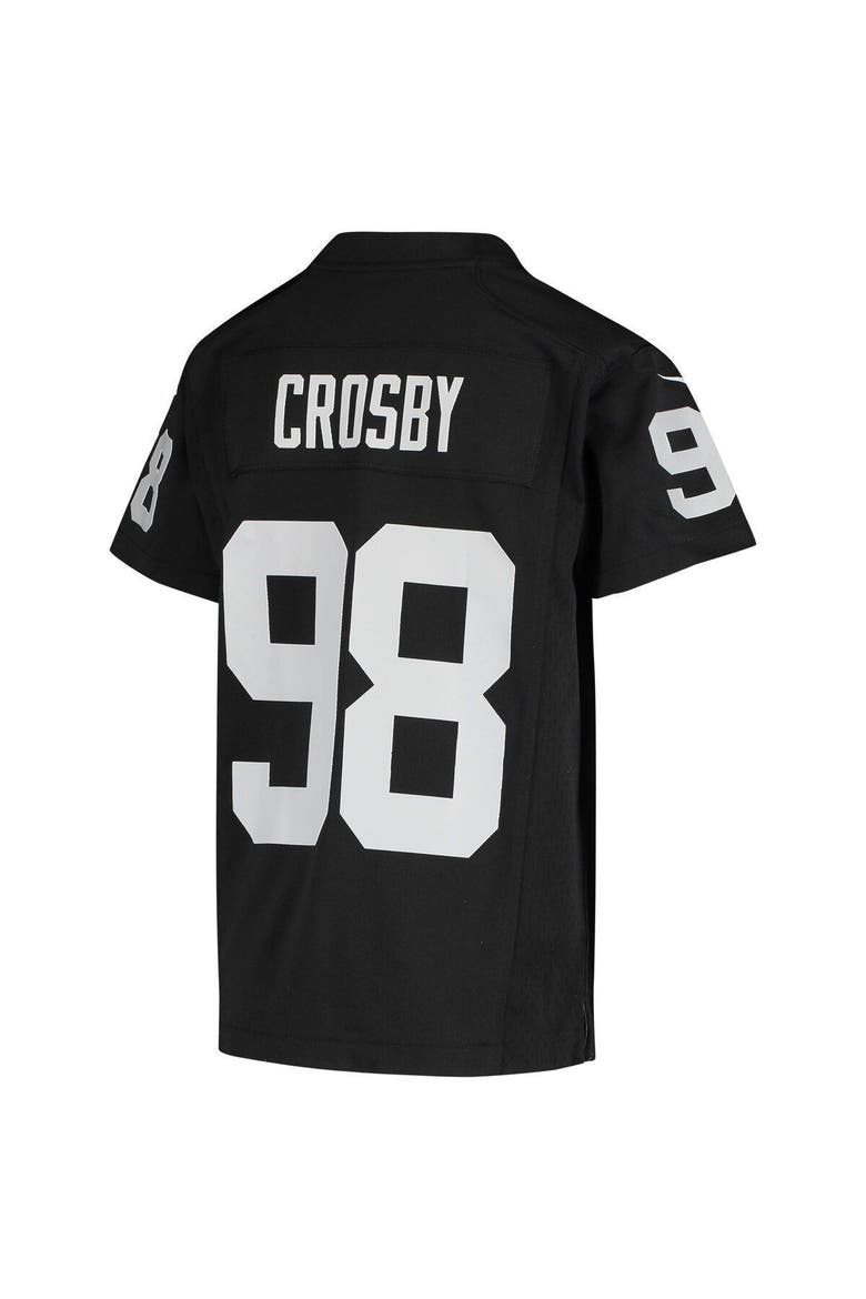 Youth Nike Maxx Crosby Black Las Vegas Raiders Game Jersey, Alternate, color, BLACK