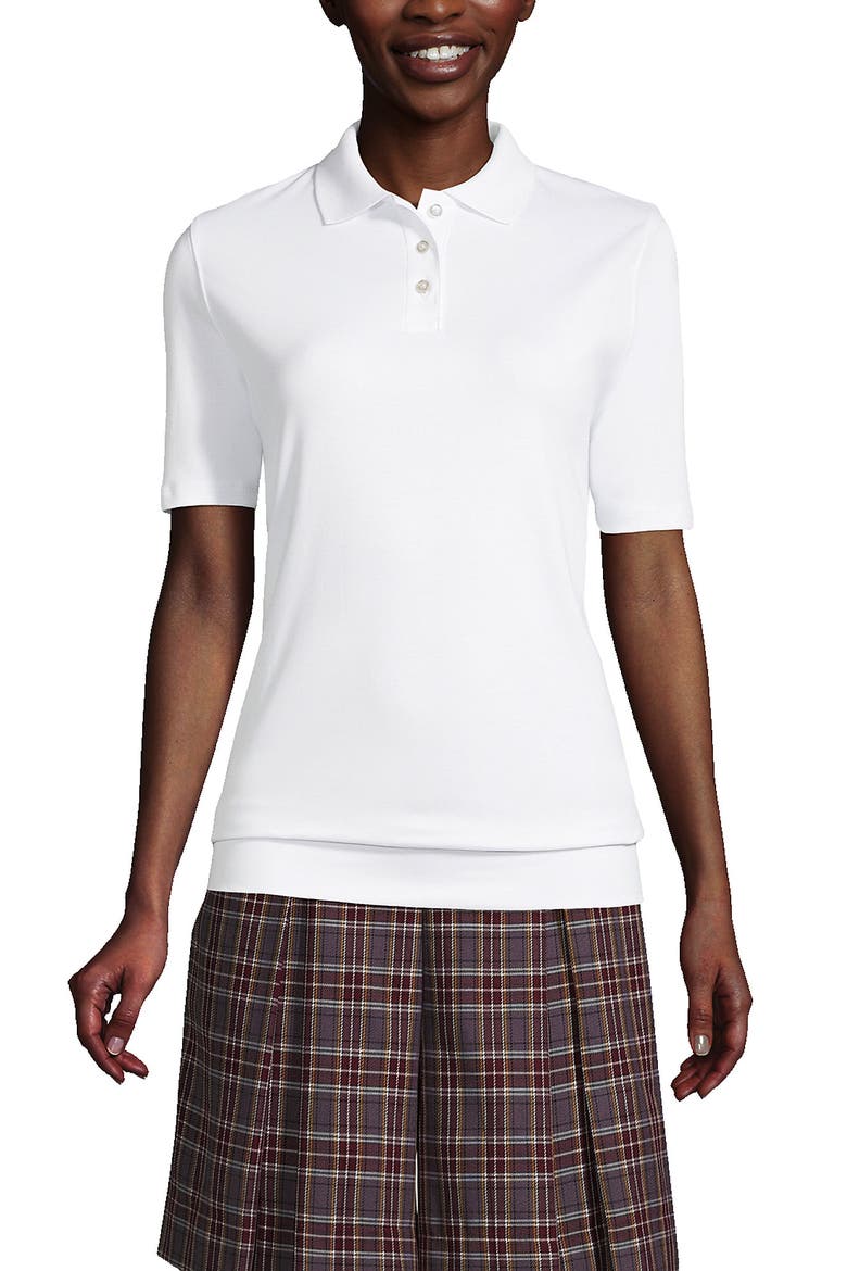 Short Sleeve Banded Bottom Polo Shirt, Main, color, White