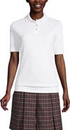 Lands' End Short Sleeve Banded Bottom Polo Shirt