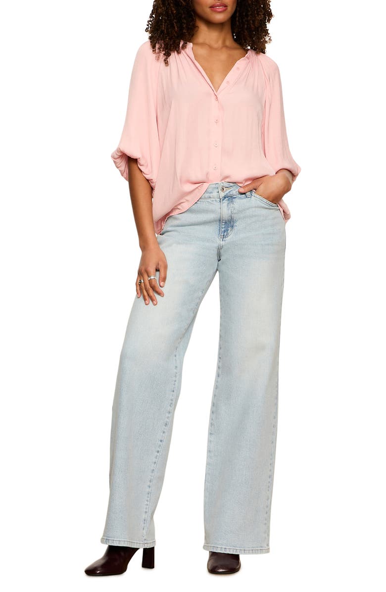 Sanctuary Plenty of Love Crinkle Button-Up Top, Alternate, color, Light Bloom Pink