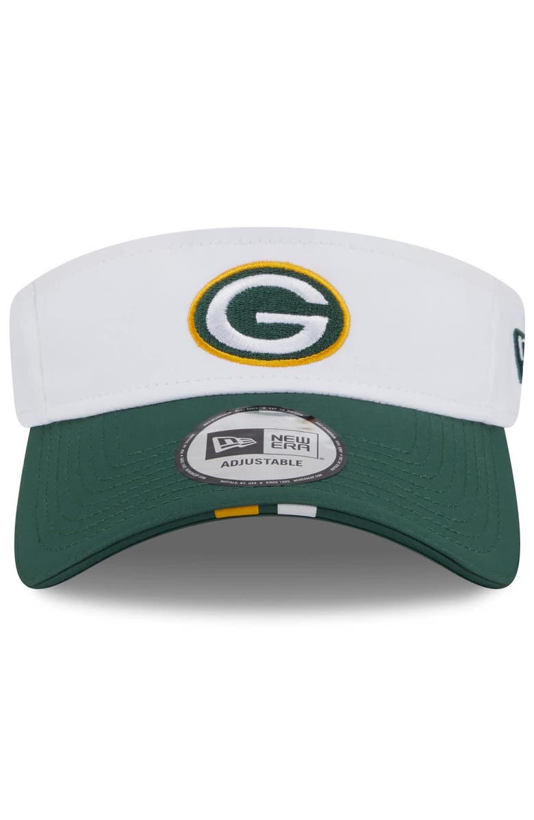 New Era Men's New Era White/Green Green Bay Packers 2025 NFL Training Camp Adjustable Visor, Alternate, color, White