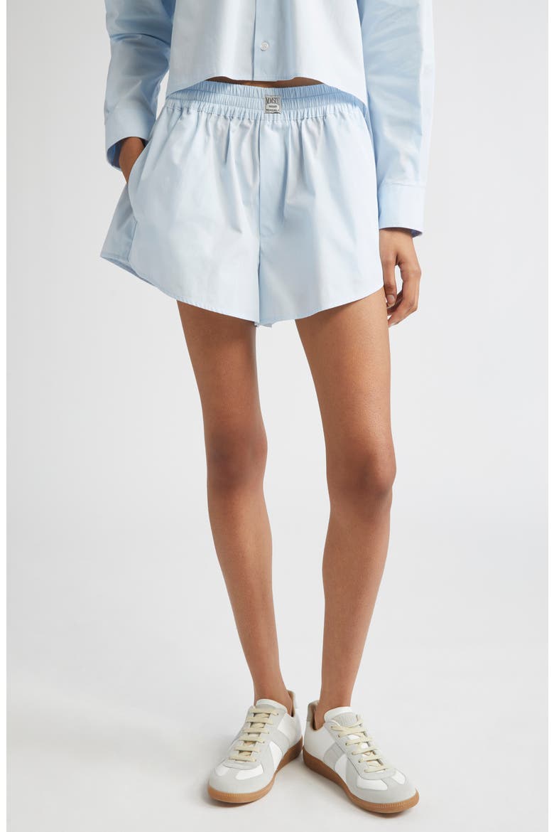 Cotton Poplin Wide Leg Shorts, Main, color, LIGHT BLUE