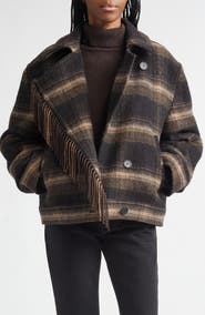 Isabel Marant Étoile Galeane Fringe Wool Blend Jacket