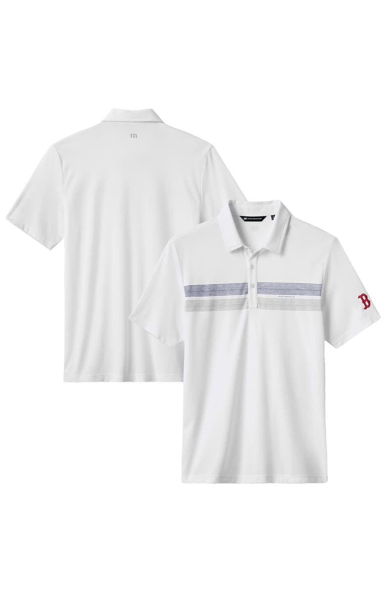 TravisMathew Men's TravisMathew White Boston Red Sox Top Recruit Tri-Blend Polo, Main, color, White