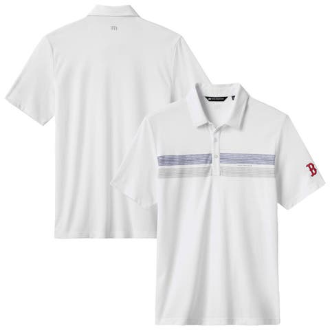 Men's TravisMathew White Boston Red Sox Top Recruit Tri-Blend Polo