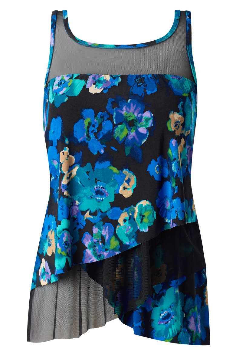 Secret Garden Mirage Tankini, Alternate, color, BLACK/ MULTI