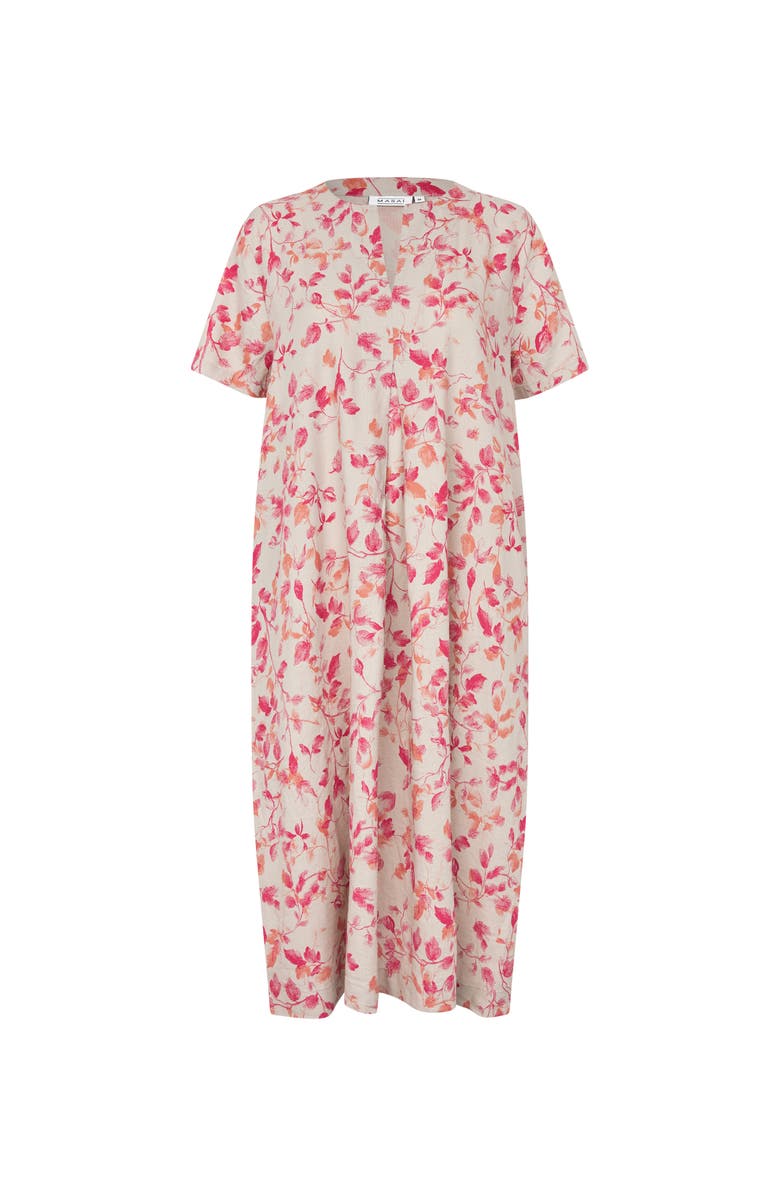 Masai Copenhagen MaNipani Floral Print Midi Dress, Alternate, color, Carmine