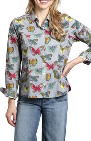 APNY Print Poplin Button-Up Shirt