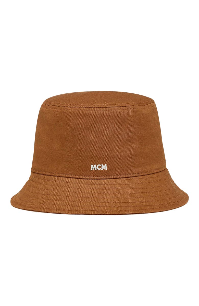 MCM Essential Logo Bucket Hat in Cotton Twill, Alternate, color, 