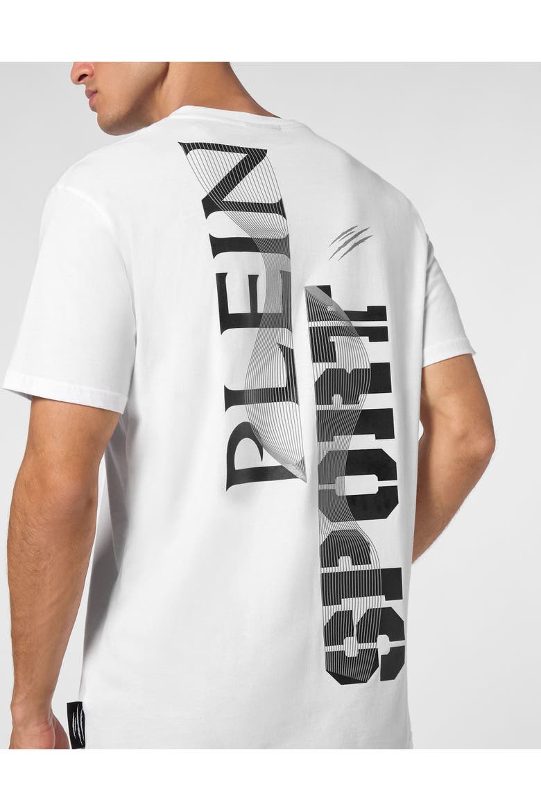 T-Shirt Round Neck Wave Men, Alternate, color, white
